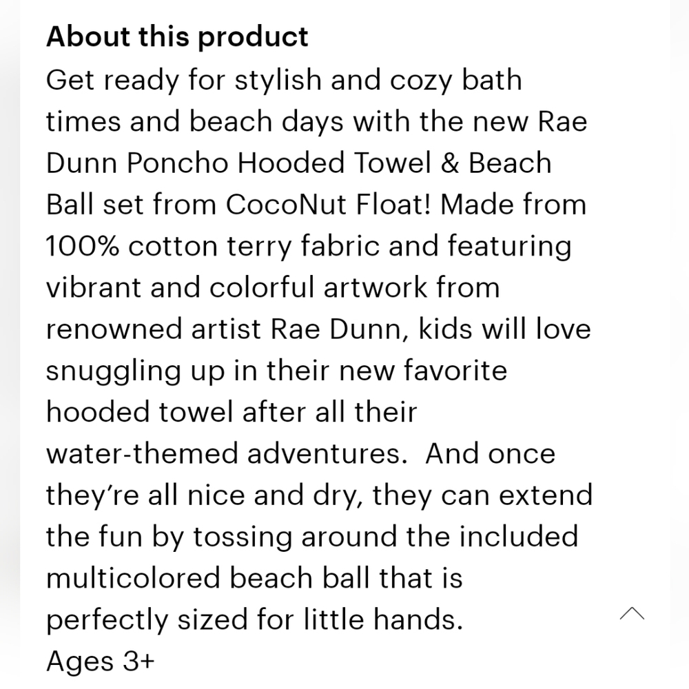 LAST ONE Rae Dunn (Child's) Hooded Towel Yummy - Picture 6 of 6